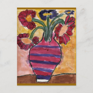 Carte Postale Vase avec fleurs