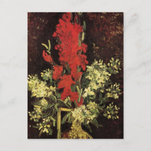 Carte Postale Vase avec Gladioli, oeillets de Vincent van Gogh