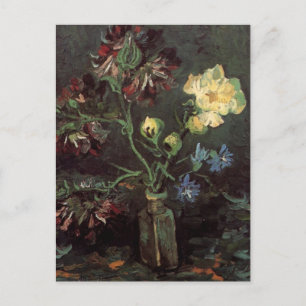 Carte Postale Vase avec Myosotis et Peonies par Vincent van Gogh