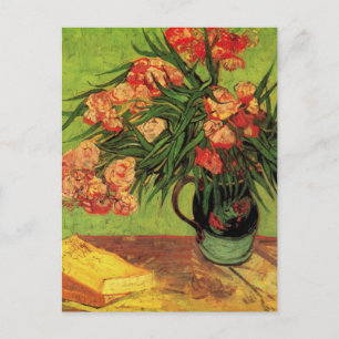 Carte Postale Vase avec Oleanders et livres par Vincent van Gogh