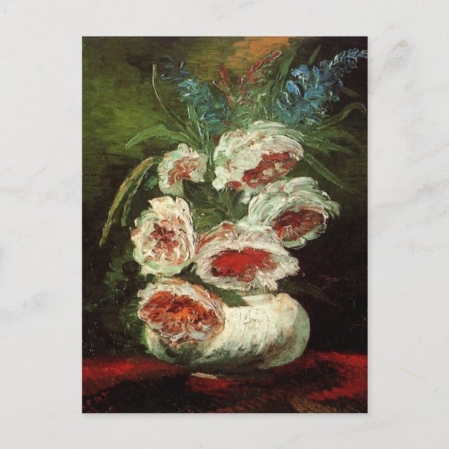 Carte Postale Vase avec pivoines par Vincent van Gogh (Devant)