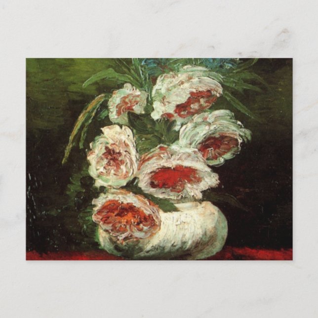 Carte Postale Vase avec pivoines par Vincent van Gogh (Devant)