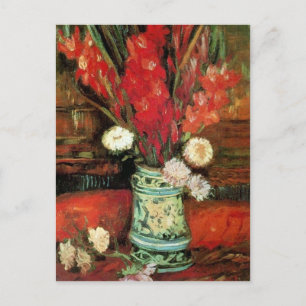 Carte Postale Vase avec Red Gladioli, Van Gogh Art