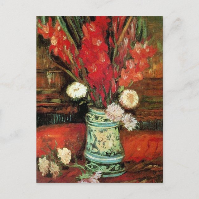 Carte Postale Vase avec Red Gladioli, Van Gogh Art (Devant)