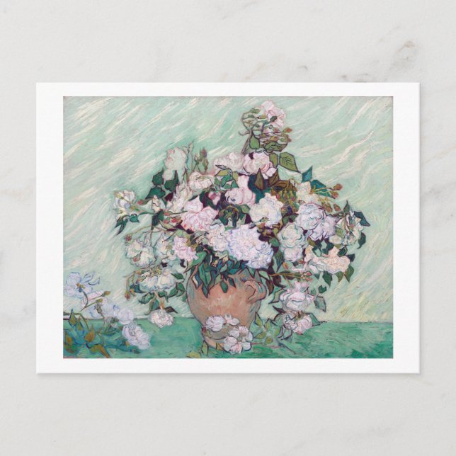 Carte Postale Vase avec roses roses roses, Van Gogh (Devant)