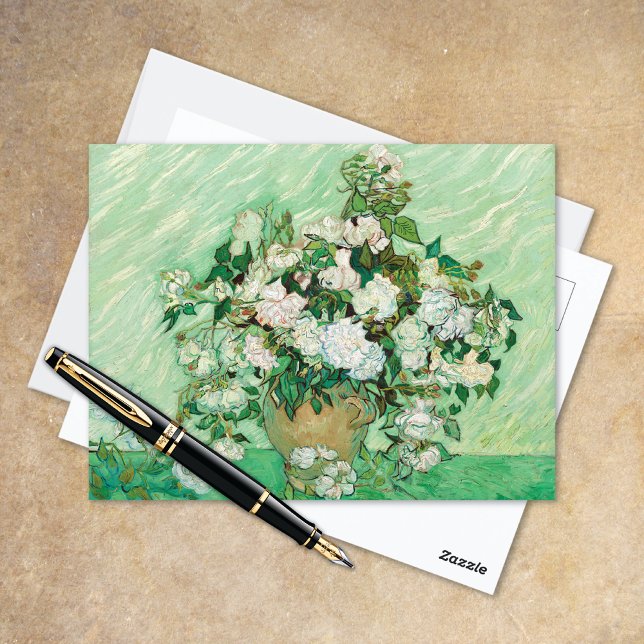 Carte Postale Vase avec roses roses roses Vincent van Gogh (Créateur téléchargé)