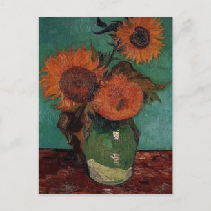 Carte Postale vase avec trois tournesols, van Gogh