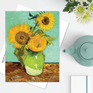 Carte Postale Vase avec trois tournesols Vincent van Gogh