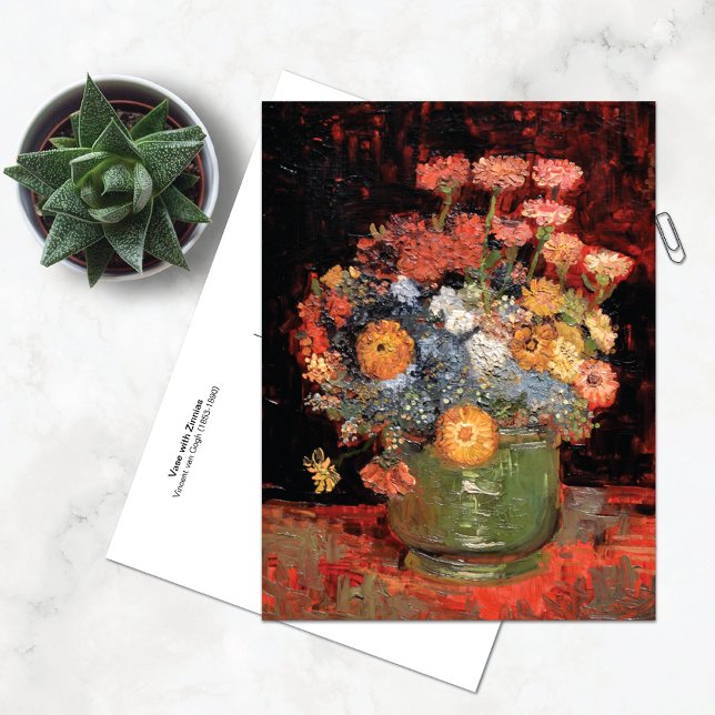 Carte Postale Vase avec Zinnias Vincent Van Gogh (Créateur téléchargé)