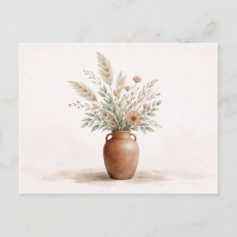Carte Postale Vase Bohème en Terracotte Herbe des Pampas Botaniq