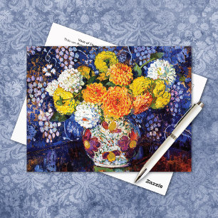 Carte Postale Vase De Dahlias Théo van Rysselberghe
