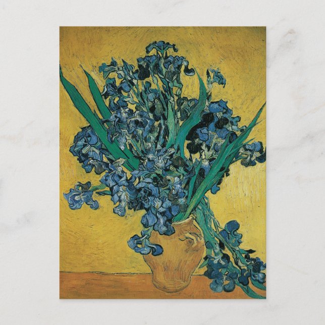 Carte Postale Vase de fleurs avec des iris de Vincent van Gogh (Devant)