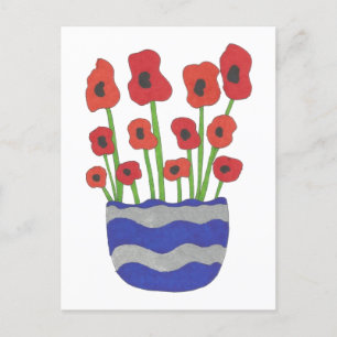 Carte Postale Vase de pavots Art contemporain