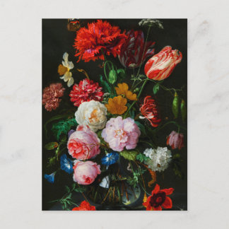 Carte Postale Vase de verre avec des fleurs