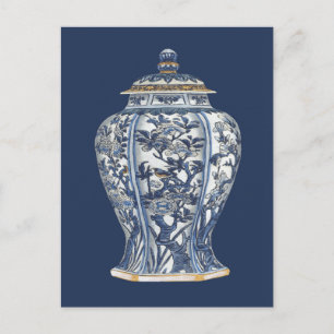 Carte Postale Vase en porcelaine bleue et blanche de Vision Stud