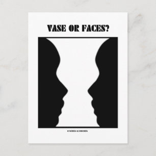 Carte Postale Vase Ou Visages ? (Illusion optique)