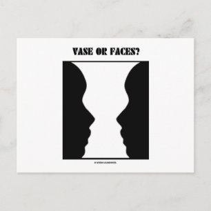 Carte Postale Vase Ou Visages ? (Illusion optique)