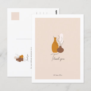 Carte Postale Vases Bohèmes Minimalistes Mariage Remerciements