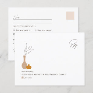 Carte Postale Vases minimalistes Boho   Choix de repas RSVP