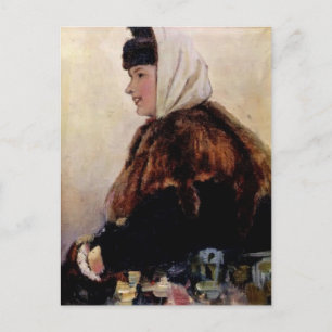 Carte Postale Vasily Surikov-Portrait d'une jeune femme en mante