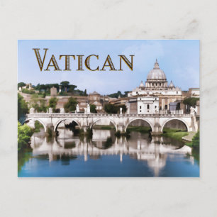 Carte Postale Vatican Cité vue du fleuve Tibre texte VATICAN