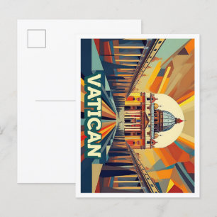 Carte Postale Vatican City Travel artistique coloré