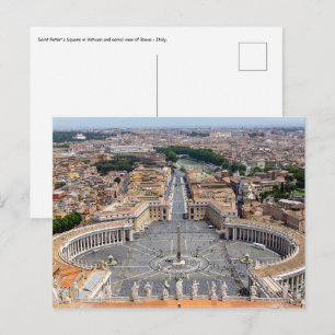 Carte Postale Vatican, Italie : vue aérienne de la place Saint-P