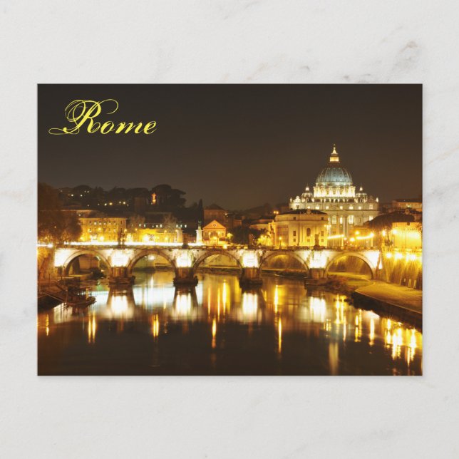 Carte Postale Vatican, Rome, Italie la nuit (Devant)