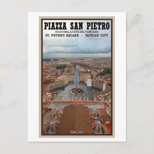 Carte Postale Vatican - St Peters Vue Carré (Devant)