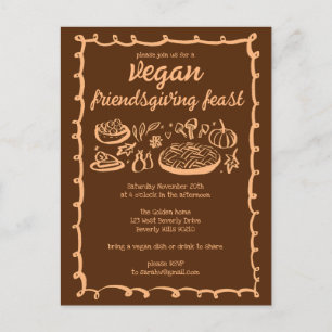 Carte Postale VEGAN Whimsgiving Friendsgiving CUSTOM
