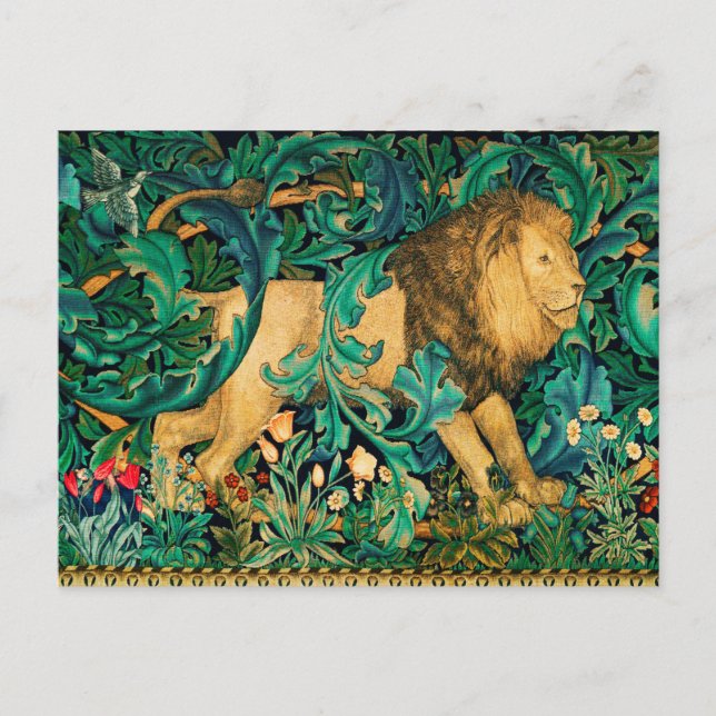 Carte Postale VÉGÉTATION, ANIMAUX DE LA FORÊT LION Floral  (Devant)