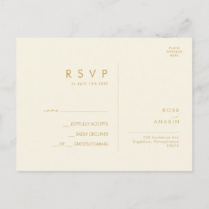 Carte Postale Végétation de Noël moderne Crème Mariage RSVP