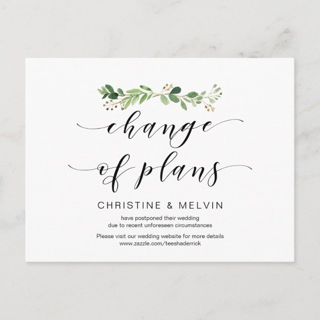 Carte Postale Végétation moderne, Changement de plan Reporté (Devant)