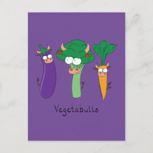 Carte Postale Végétaux amusants Cute Cartoon Enfants