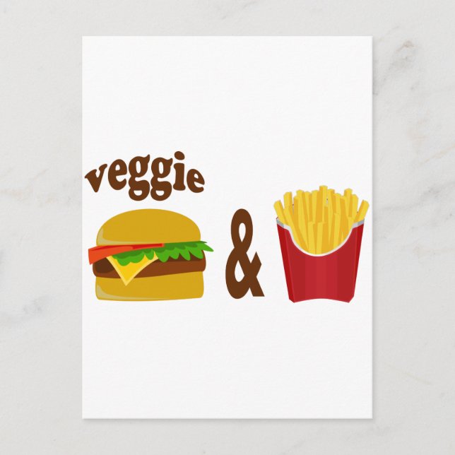 Carte Postale Veggie Burger et Fries (Devant)