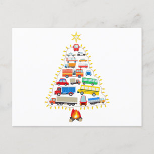 Carte Postale Véhicules Cadeau Arbre de Noël, Véhicules Costumes