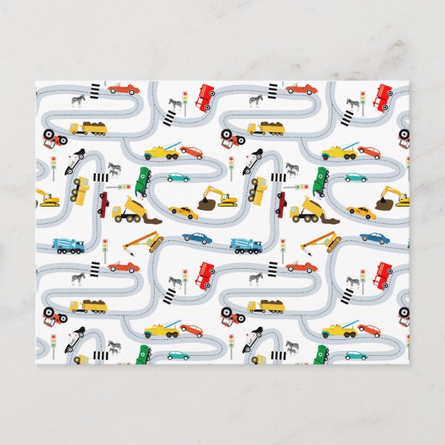 Carte Postale Véhicules de transport Voitures et Camions Trafic  (Devant)
