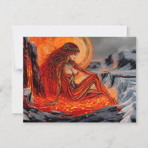 Carte Postale "Veines du Volcan" - Portrait de femme volcanique