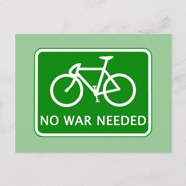 Carte Postale Vélo Aucun produit de guerre nécessaire (Devant)