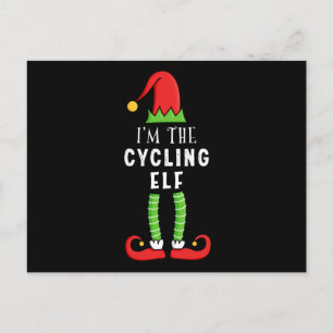 Carte Postale Vélo Elfe Noël jumelé cadeau de famille
