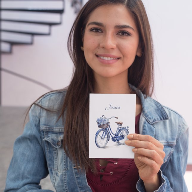 Carte Postale Vélo en Delft Blue personnalisable (Créateur téléchargé)
