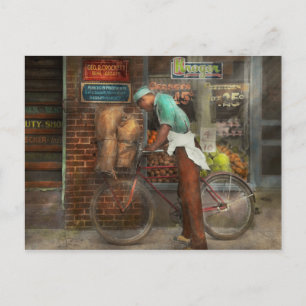 Carte Postale Vélo - Livraison de courses 1938