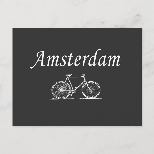 Carte Postale Vélo rétro d'Amsterdam (Devant)