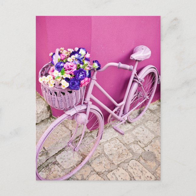 Carte Postale Vélo rose (Devant)