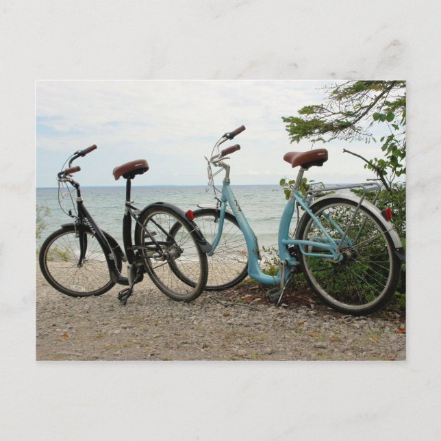 Carte Postale Vélo sur l'île - Mackinac Island, Michigan (Devant)
