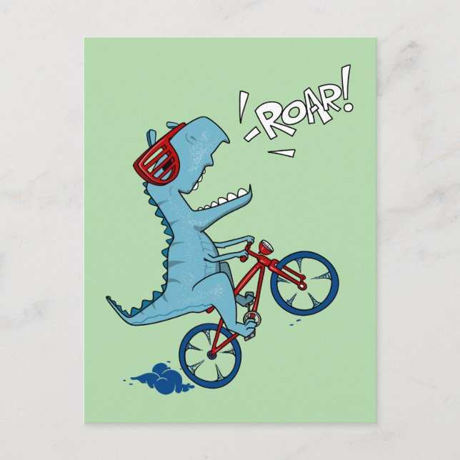 Carte Postale Vélo T-Rex Roar (Devant)
