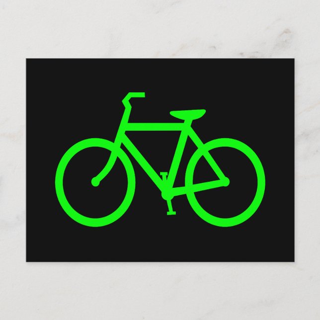 Carte Postale Vélo Vert Citron (Devant)