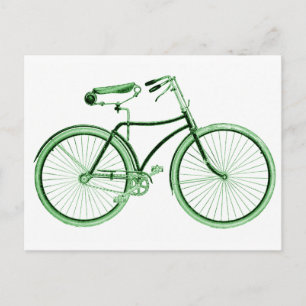 Carte Postale Vélo vert vintage