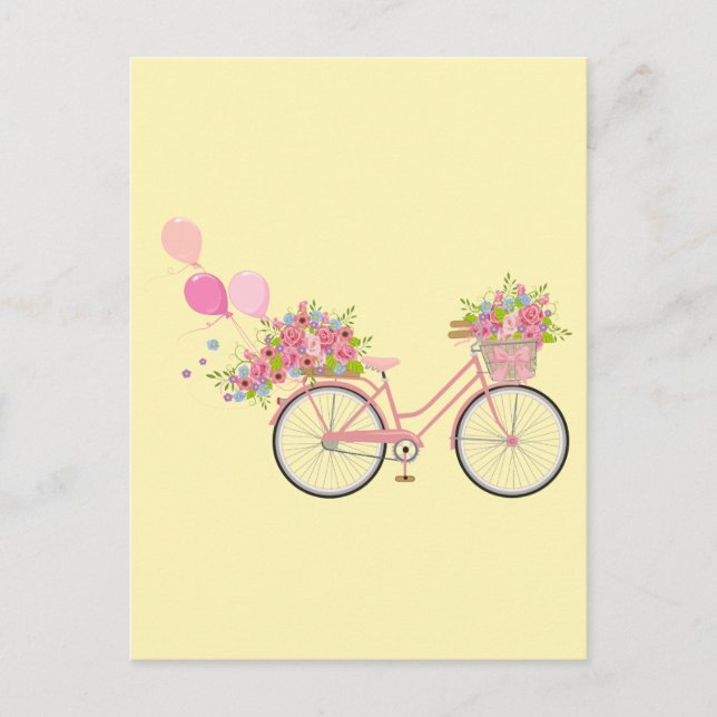 Carte Postale Vélo Whimsical Rose (Devant)