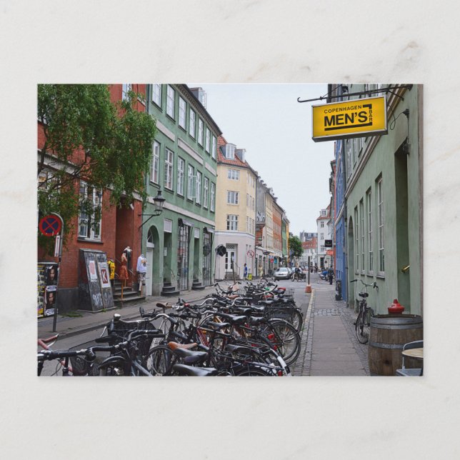 Carte Postale Vélos dans la rue Old Copenhagen (Devant)